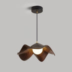 Lotus Leaf Pendant Light, Adjustable Kitchen Pendant Lighting – White and Wood Finish 9