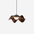 Lotus Leaf Pendant Light, Adjustable Kitchen Pendant Lighting – Wood Finish 1