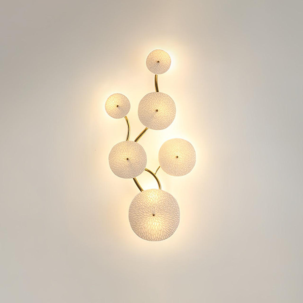 Lotus Petal Wall Light with Ceramic Petals and Metal Frame – Elegant Indoor Sconce 10