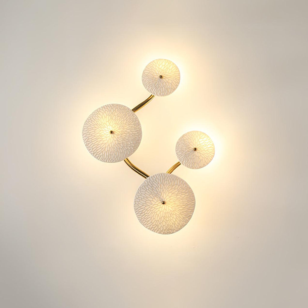 Lotus Petal Wall Light with Ceramic Petals and Metal Frame – Elegant Indoor Sconce 11