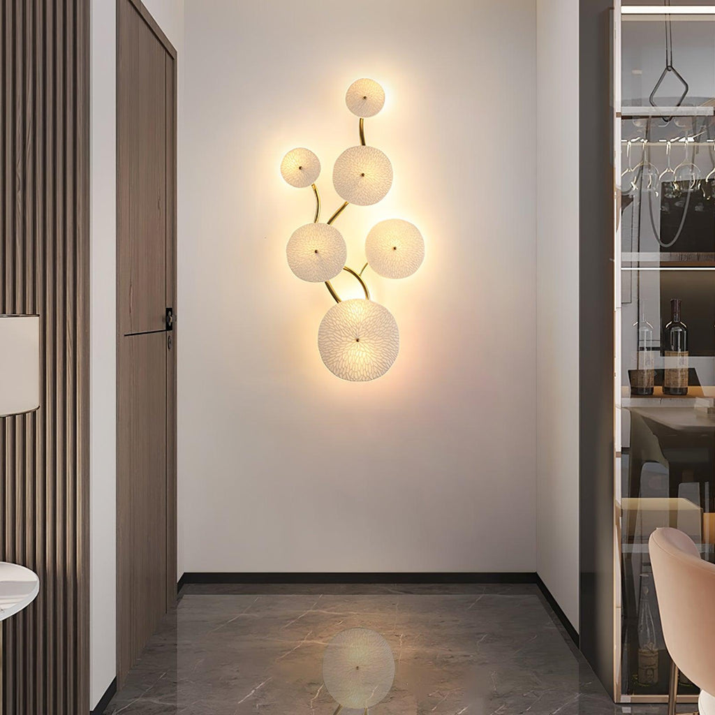 Lotus Petal Wall Light with Ceramic Petals and Metal Frame – Elegant Indoor Sconce 2