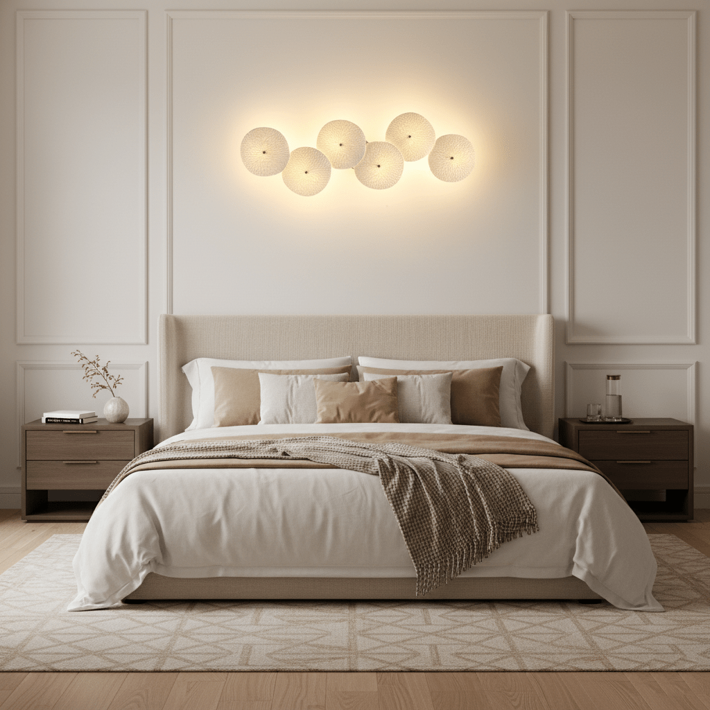 Lotus Petal Wall Light with Ceramic Petals and Metal Frame – Elegant Indoor Sconce 3