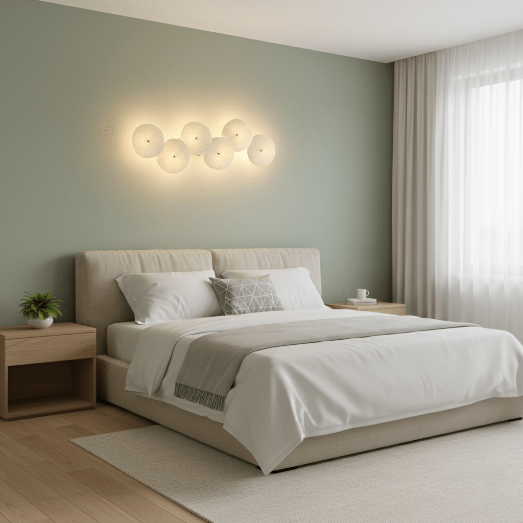 Lotus Petal Wall Light with Ceramic Petals and Metal Frame – Elegant Indoor Sconce 4