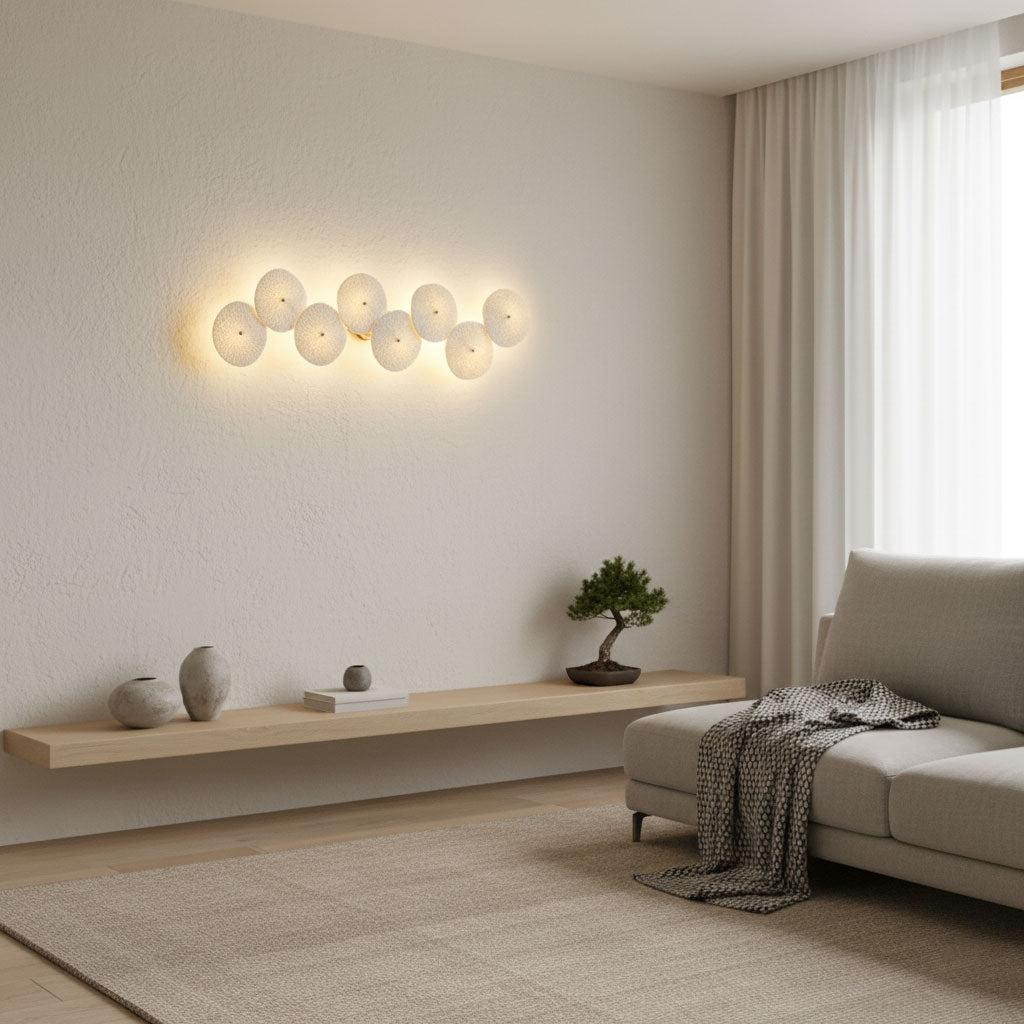 Lotus Petal Wall Light with Ceramic Petals and Metal Frame – Elegant Indoor Sconce 5