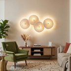 Lotus Petal Wall Light with Ceramic Petals and Metal Frame – Elegant Indoor Sconce 98