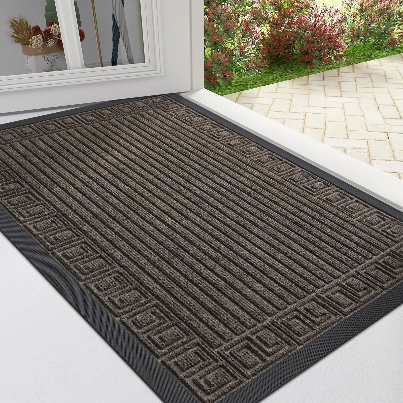 Low Profile Non-Slip Doormat – Dirt and Moisture Absorbing Outdoor Door Mat for Front Entrance 8