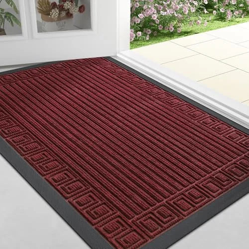 Low Profile Non-Slip Doormat – Dirt and Moisture Absorbing Outdoor Door Mat for Front Entrance 9