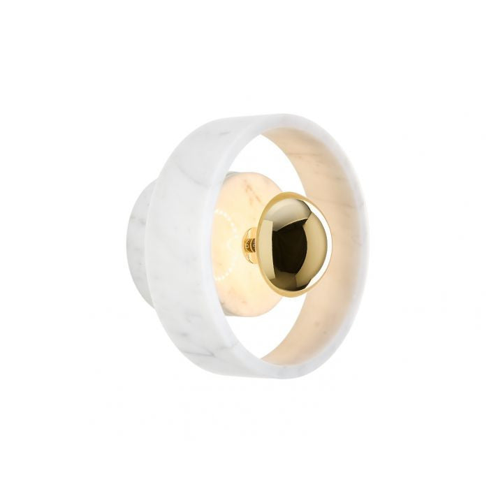 Marble Round LED Wall Light Polished Brass Finish Bathroom Sconce Home Decor Stack Clear 0