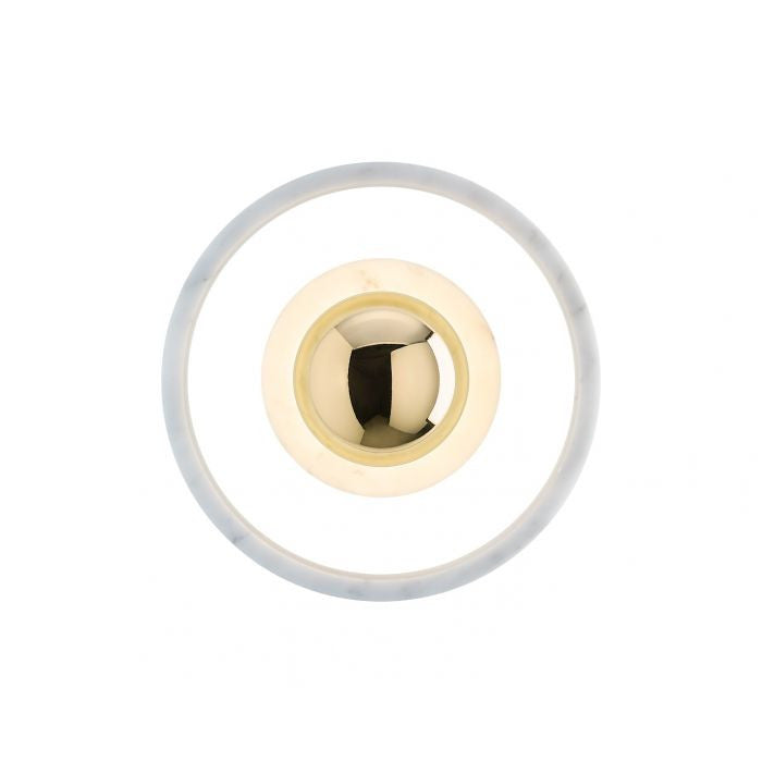 Marble Round LED Wall Light Polished Brass Finish Bathroom Sconce Home Decor Stack Clear 2