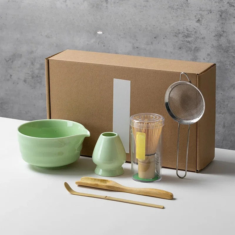 Matcha Set - 6pc Bamboo Whisk and Ceramic Bowl for Tea Ceremony 8