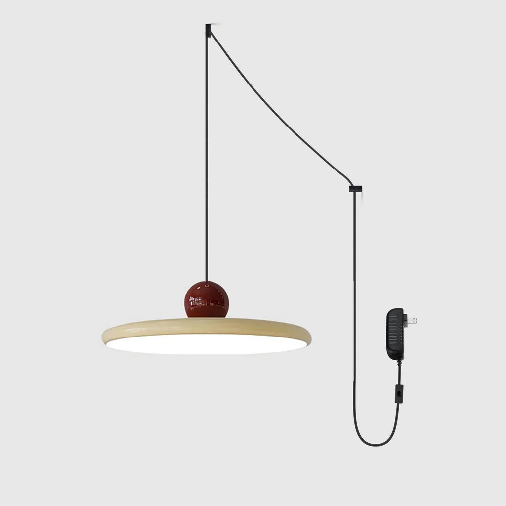 Metal Disc Pendant Light Plug-In Bauhaus LED Adjustable Kitchen Dining Room Home Decor - Stack & Clear 0