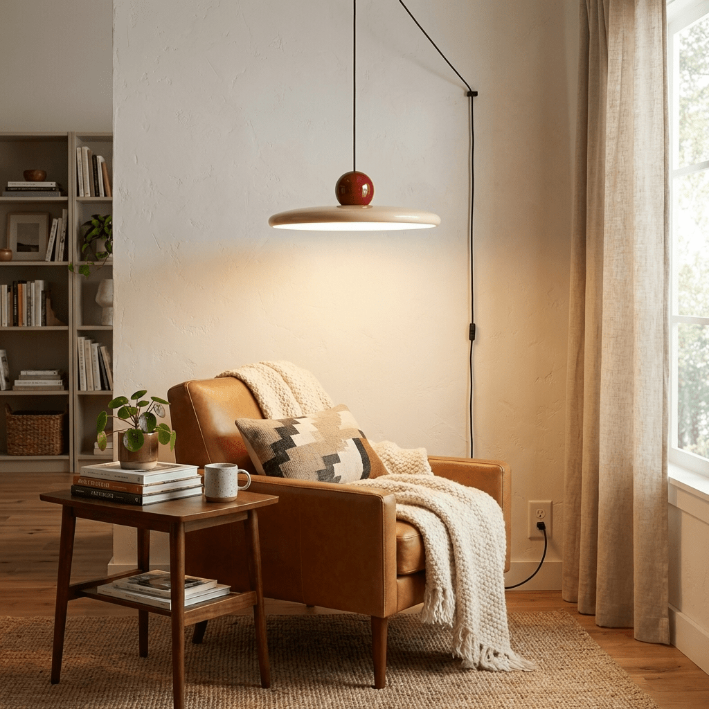 Metal Disc Pendant Light Plug-In Bauhaus LED Adjustable Kitchen Dining Room Home Decor - Stack & Clear 4
