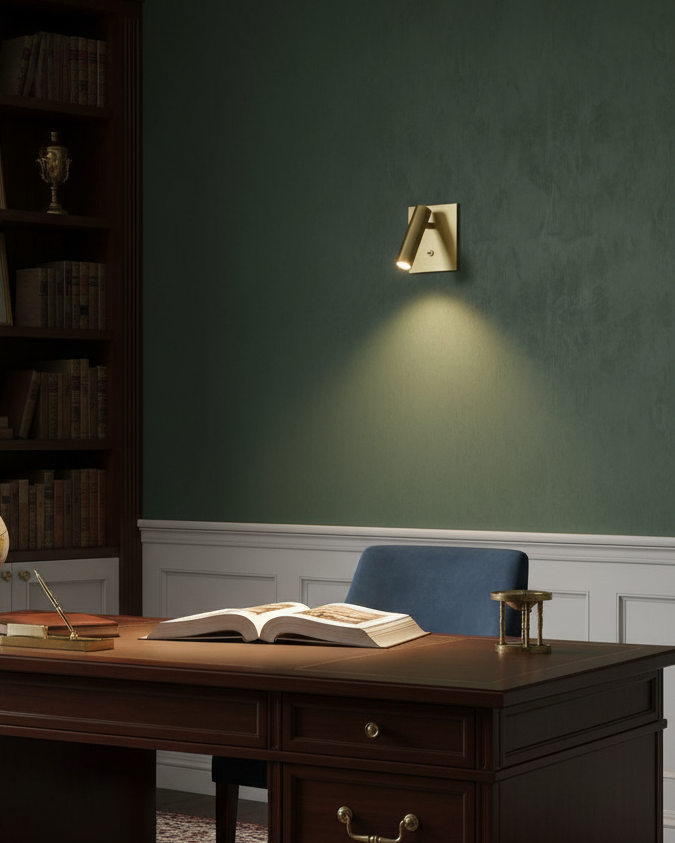 Micro Square Wall Sconce Light - Integrated LED - Black and Copper 6