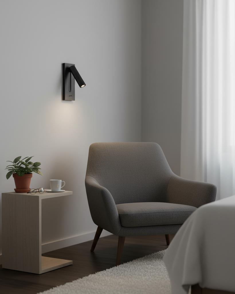 Micro Square Wall Sconce Light - Integrated LED - Black and Copper 8