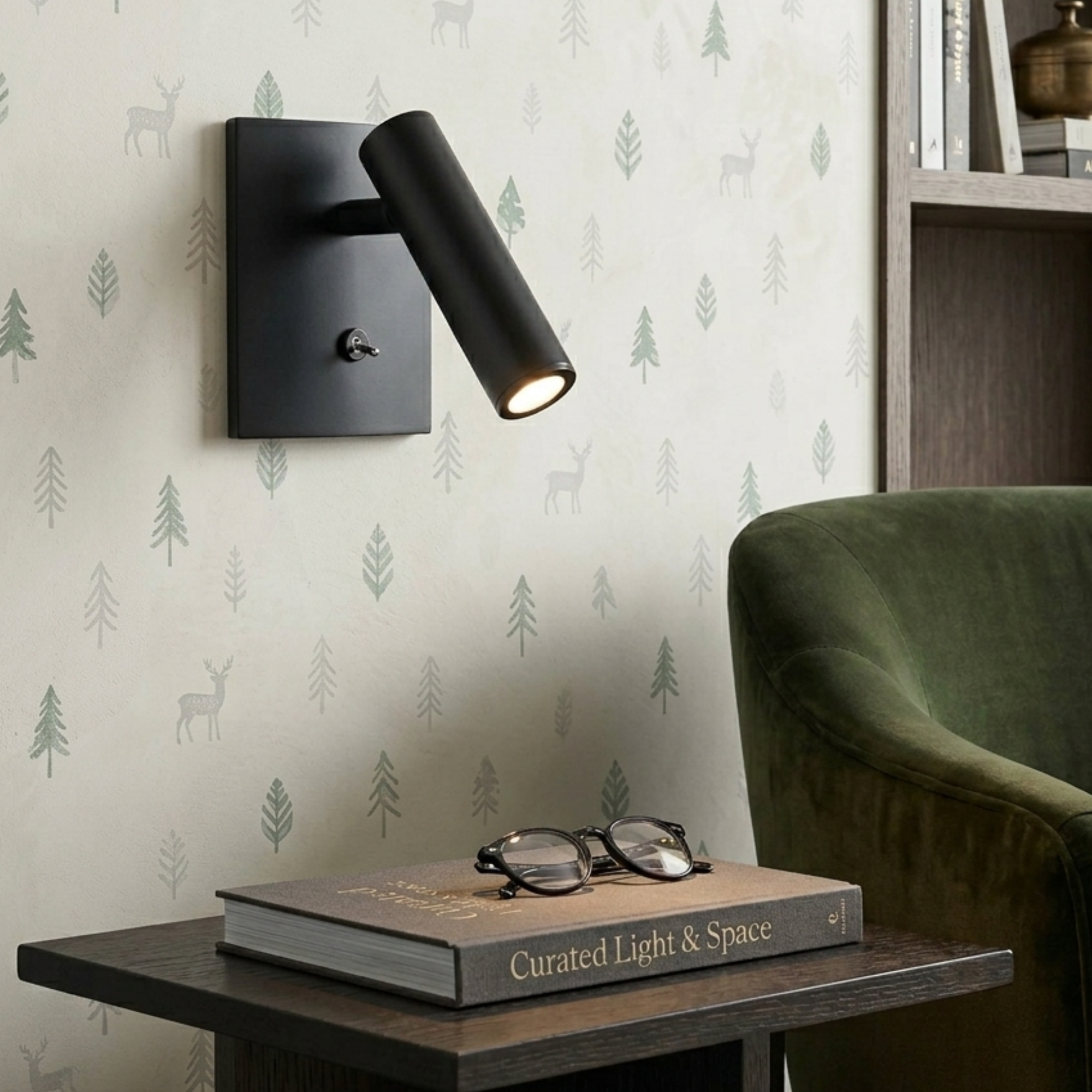 Micro Square Wall Sconce Light - Integrated LED - Black and Copper 99