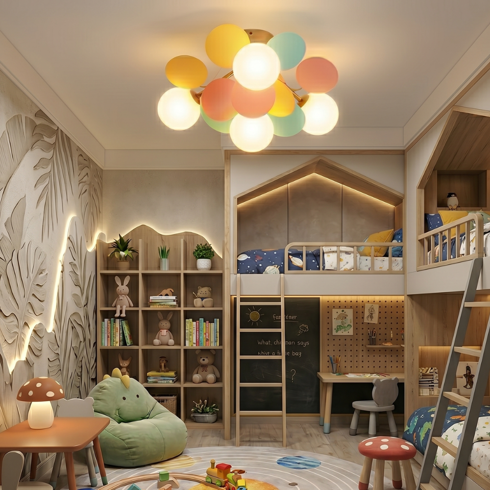Mid-Century Ceiling Light Colorful Metal Acrylic Design