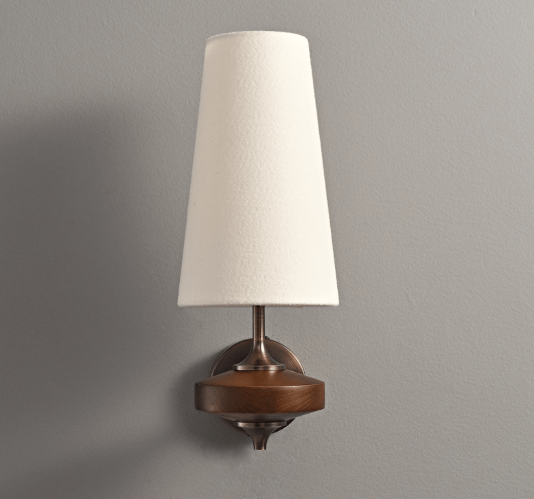 Mid-Century Modern Dual Shade Wall Sconce Wood Finish 0