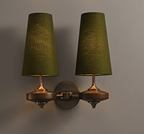 Mid-Century Modern Dual Shade Wall Sconce Wood Finish 11
