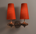 Mid-Century Modern Dual Shade Wall Sconce Wood Finish 12