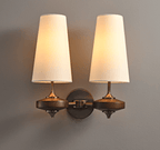 Mid-Century Modern Dual Shade Wall Sconce Wood Finish 13