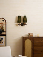 Mid-Century Modern Dual Shade Wall Sconce Wood Finish 8