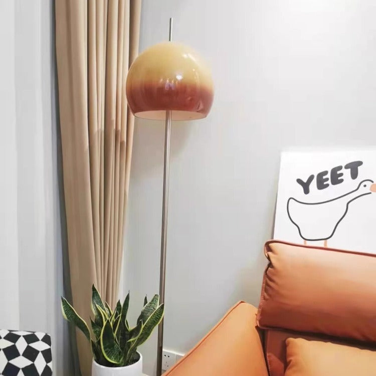 Mid-Century Modern Floor Lamp with Dual Lighting - Caramel and Silver Standing Lamp for Living Room 1