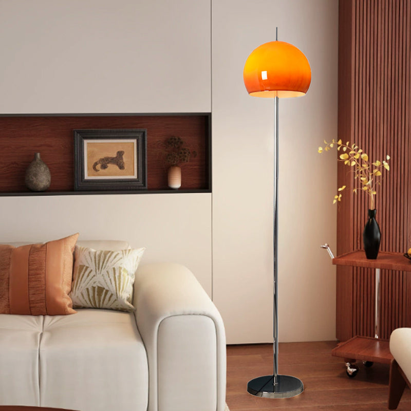 Mid-Century Modern Floor Lamp with Dual Lighting - Caramel and Silver Standing Lamp for Living Room 2