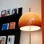 Mid-Century Modern Floor Lamp with Dual Lighting - Caramel and Silver Standing Lamp for Living Room 4