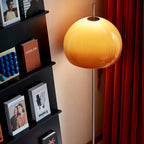 Mid-Century Modern Floor Lamp with Dual Lighting - Caramel and Silver Standing Lamp for Living Room 5