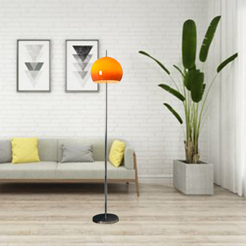 Mid-Century Modern Floor Lamp with Dual Lighting - Caramel and Silver Standing Lamp for Living Room 6