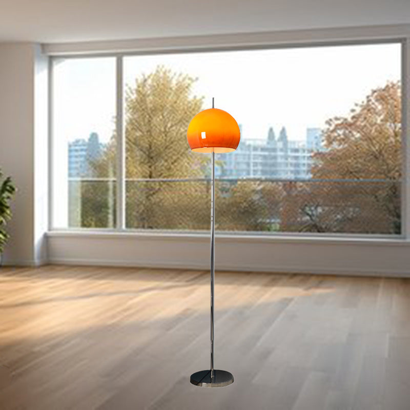 Mid-Century Modern Floor Lamp with Dual Lighting - Caramel and Silver Standing Lamp for Living Room 7