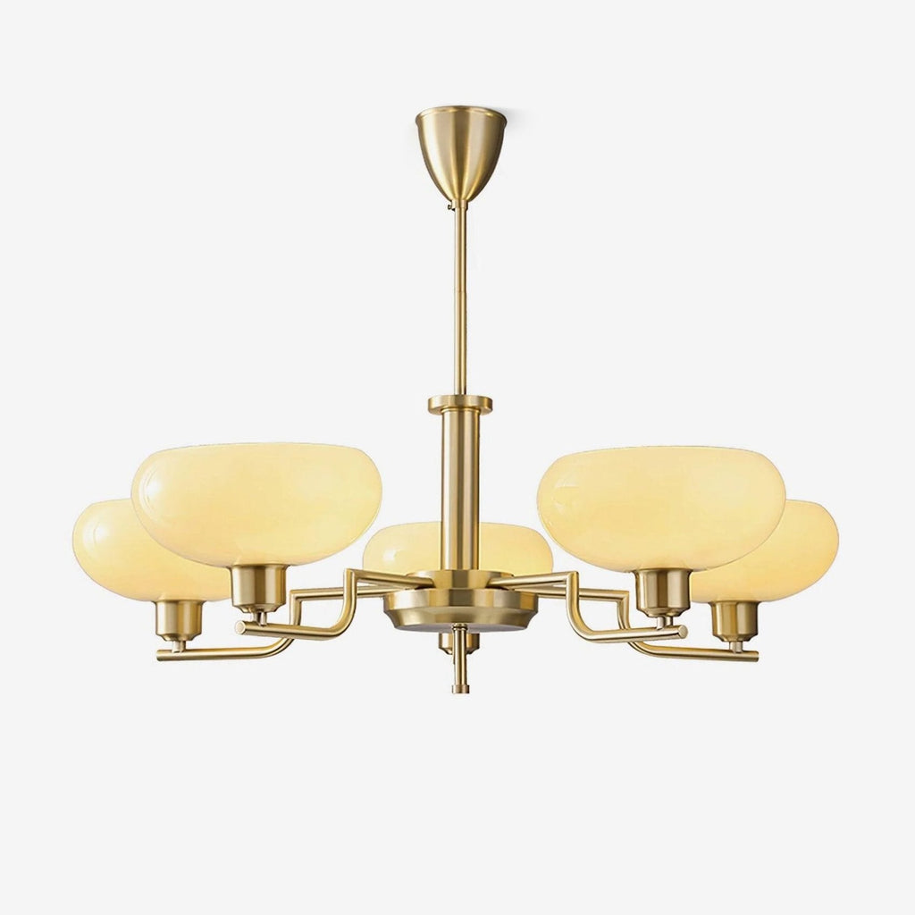 Midcentury Chandelier Light Glass Globes Adjustable Height 1