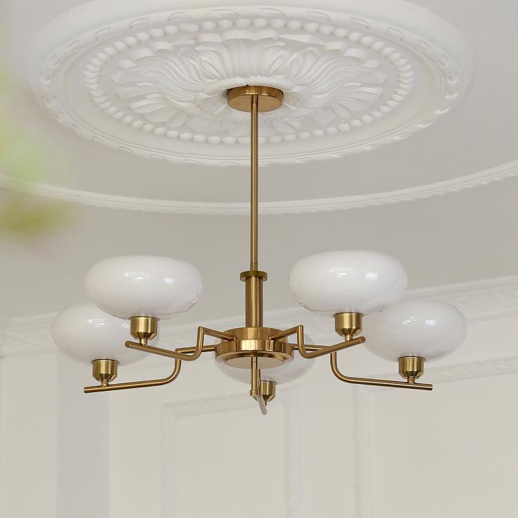 Midcentury Chandelier Light Glass Globes Adjustable Height 14