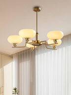 Midcentury Chandelier Light Glass Globes Adjustable Height 2