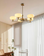 Midcentury Chandelier Light Glass Globes Adjustable Height 3