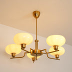 Midcentury Chandelier Light Glass Globes Adjustable Height 4