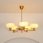 Midcentury Chandelier Light Glass Globes Adjustable Height 5