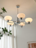 Midcentury Chandelier Light Glass Globes Adjustable Height 6
