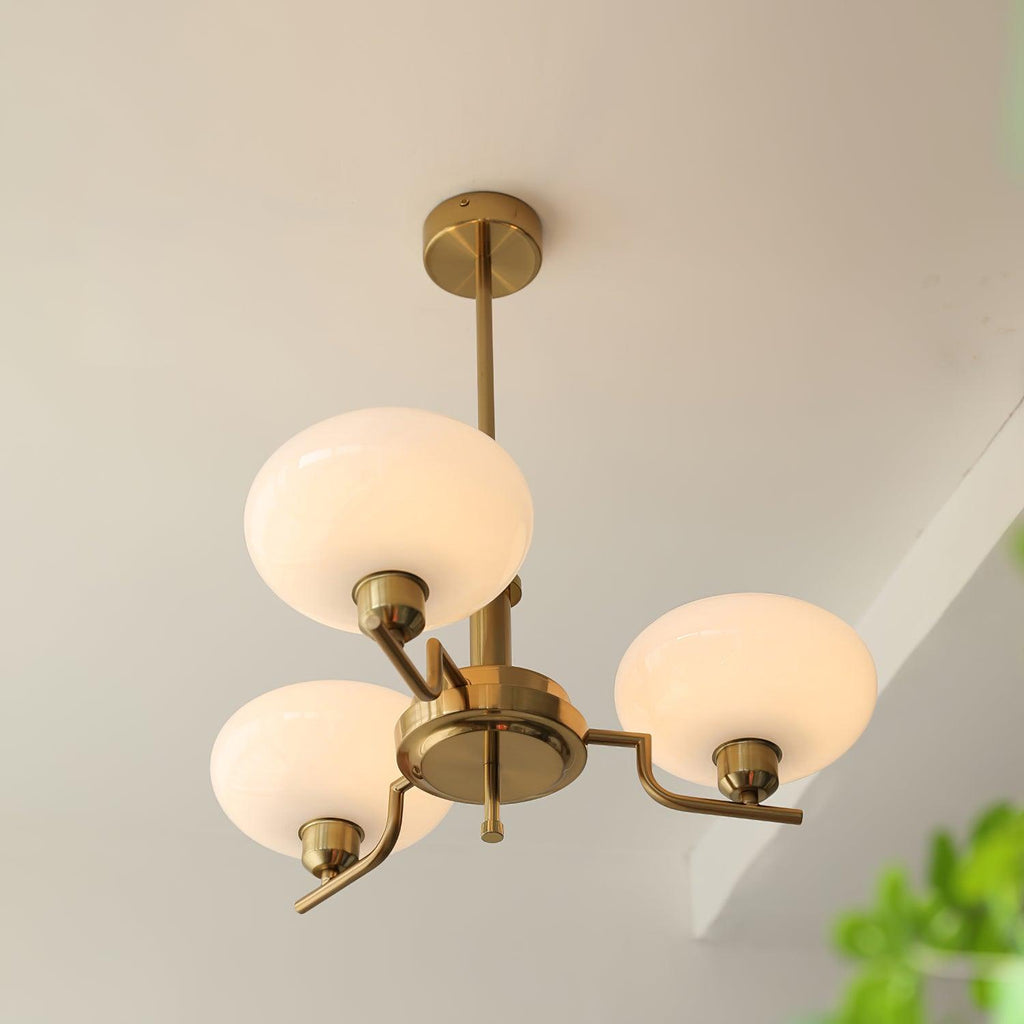 Midcentury Chandelier Light Glass Globes Adjustable Height 7