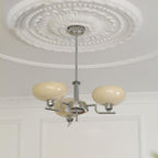 Midcentury Chandelier Light Glass Globes Adjustable Height 8