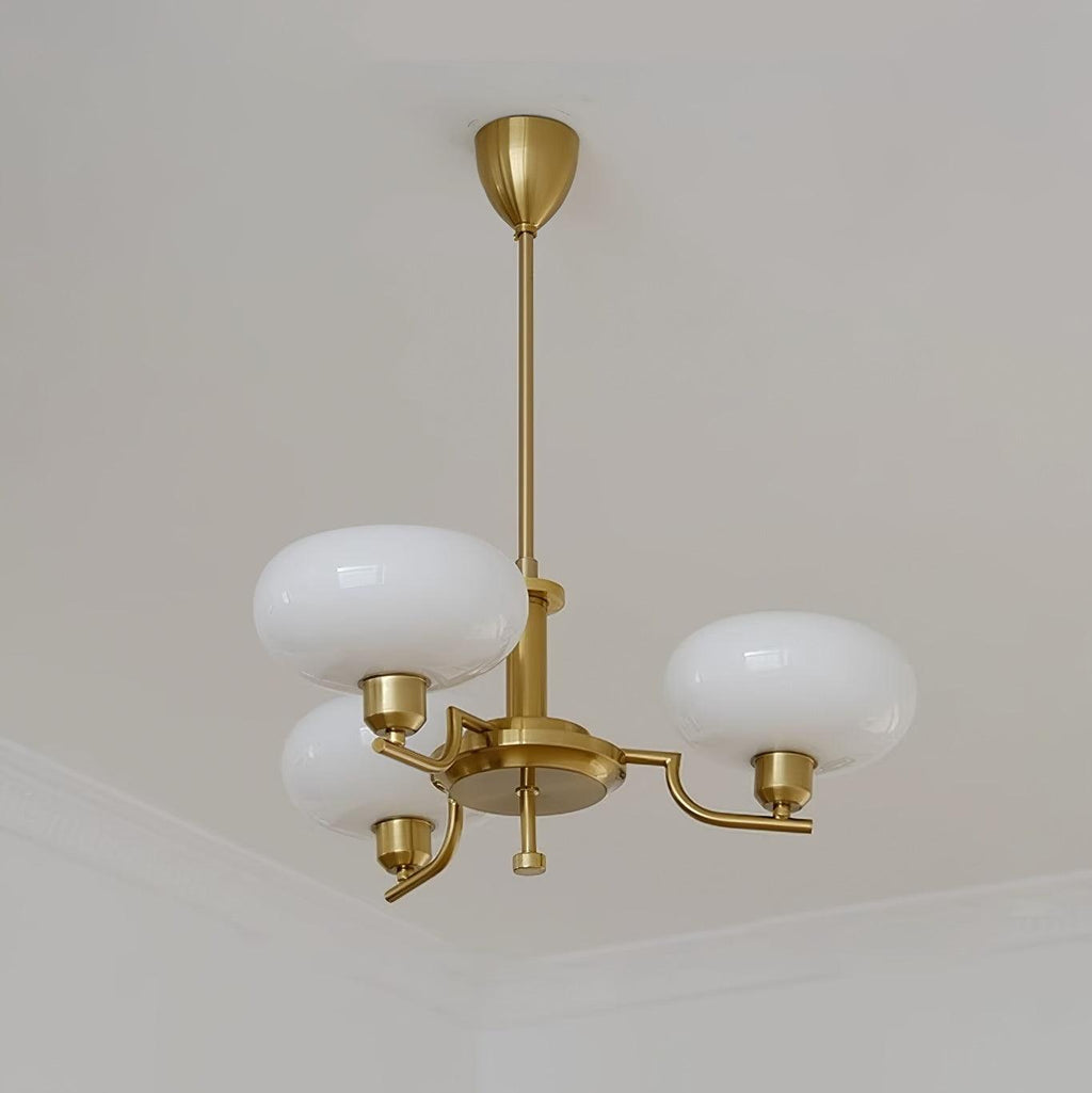 Midcentury Chandelier Light Glass Globes Adjustable Height 9
