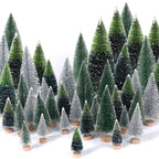 Mini Christmas Tree Set – 30 Snowy Bottle Brush Trees for Holiday Decor and Crafts 1