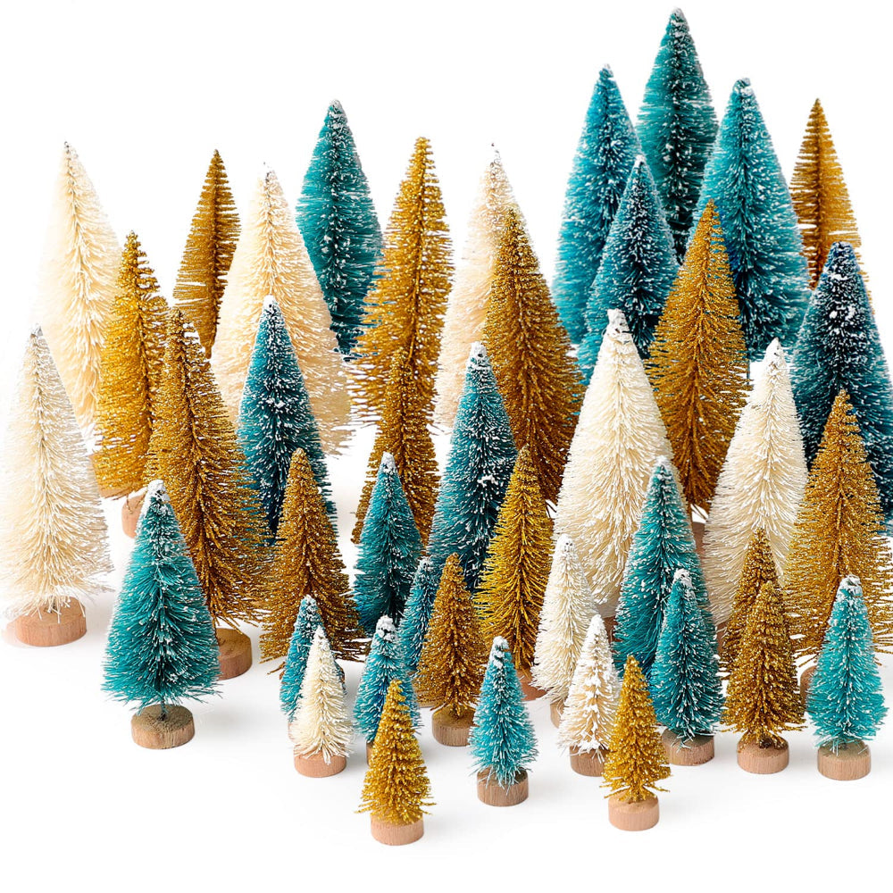 Mini Christmas Tree Set – 30 Snowy Bottle Brush Trees for Holiday Decor and Crafts 2