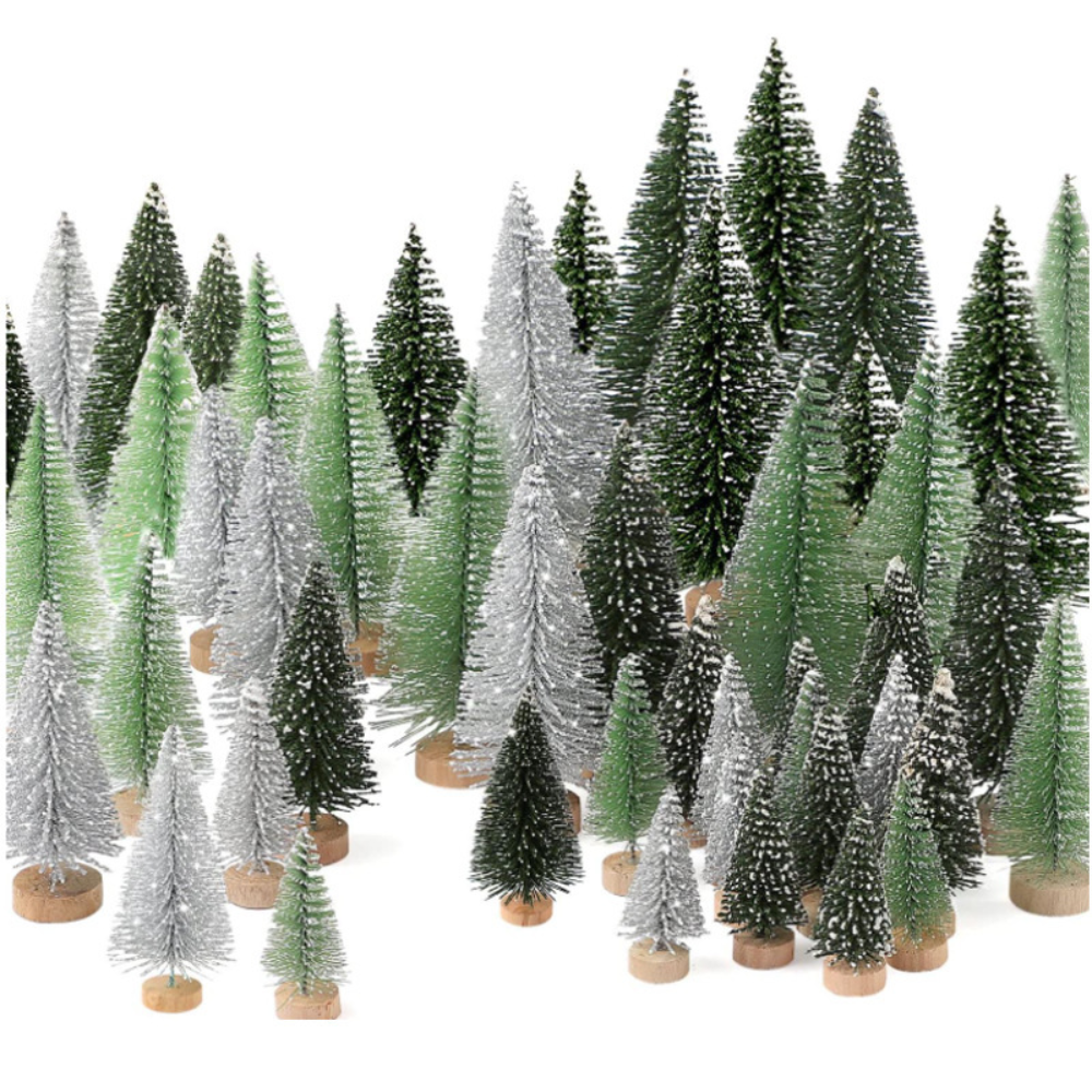 Mini Christmas Tree Set – 30 Snowy Bottle Brush Trees for Holiday Decor and Crafts 5