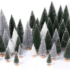 Mini Christmas Tree Set – 30 Snowy Bottle Brush Trees for Holiday Decor and Crafts 8