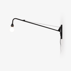 Minimalist Adjustable LED Wall Sconce Black Metal Finish 1
