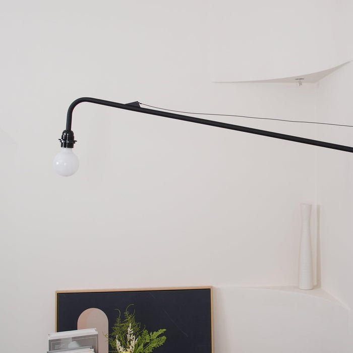 Minimalist Adjustable LED Wall Sconce Black Metal Finish 6