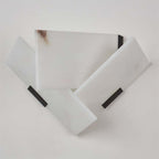 Minimalist Alabaster LED Wall Light With Satin Black Stand 0