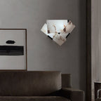 Minimalist Alabaster LED Wall Light With Satin Black Stand 2