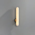 Minimalist Alabaster LED Wall Sconce With Brass Finish 0